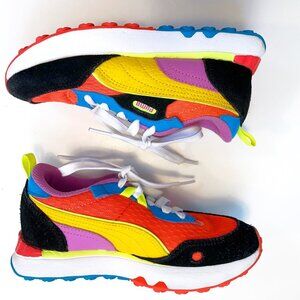 Puma Youth Future Rider Neon Sneakers, Size 2